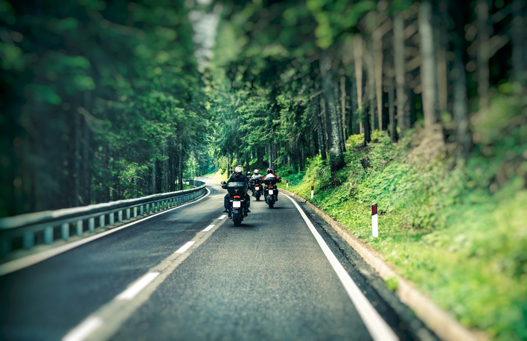 Group Of A Bikers On The Highway